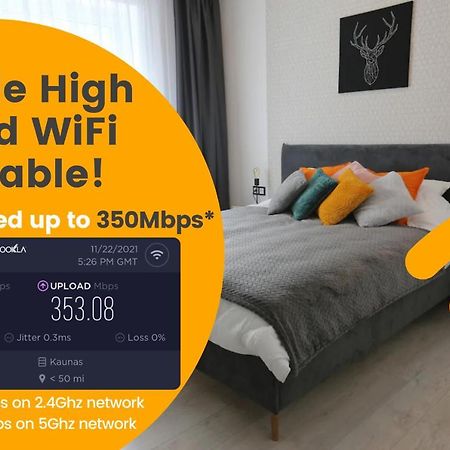 Comfy 2 Room Apartment - Free Parking - 350Mbps Wifi - Netflix 考纳斯 外观 照片