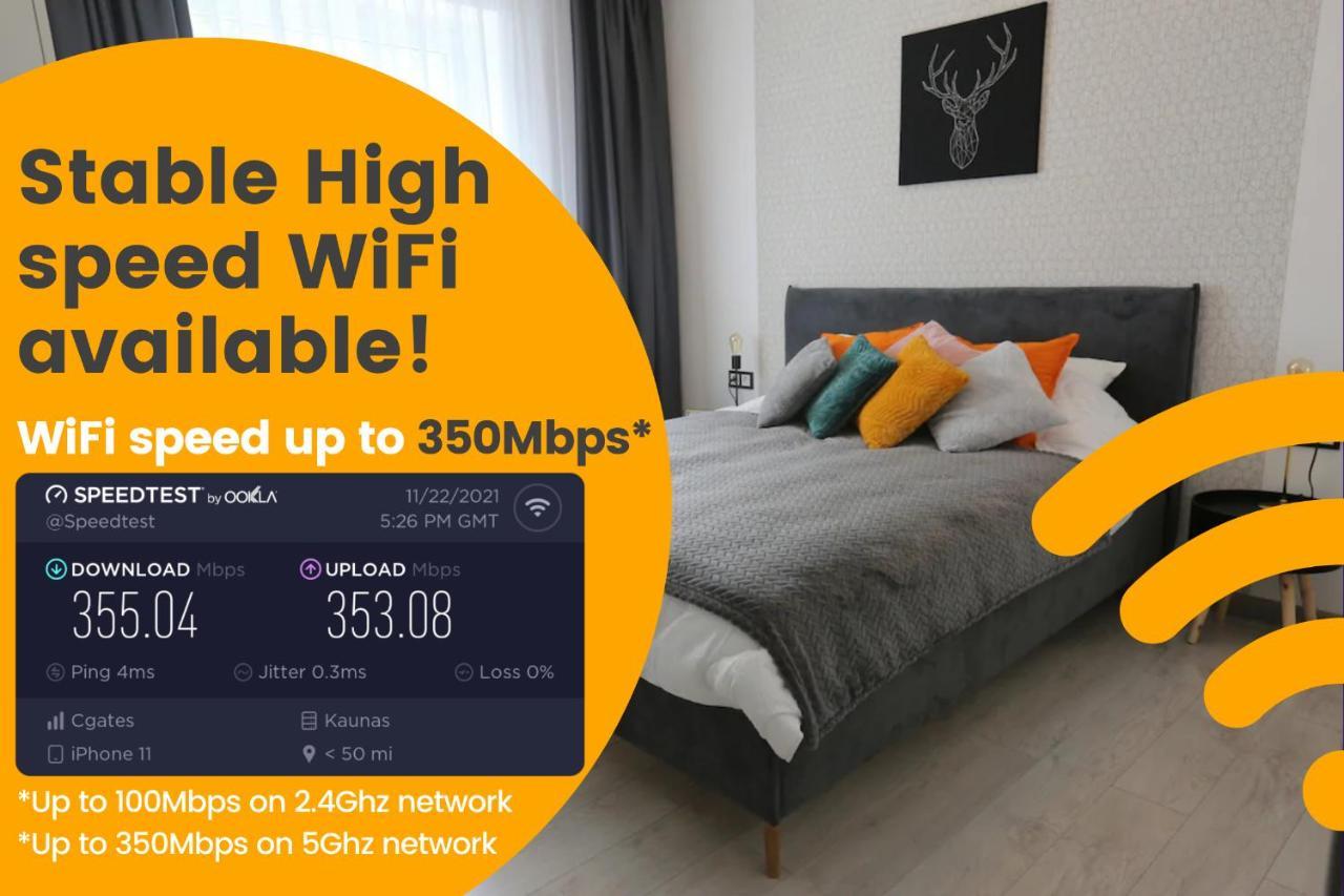 Comfy 2 Room Apartment - Free Parking - 350Mbps Wifi - Netflix 考纳斯 外观 照片